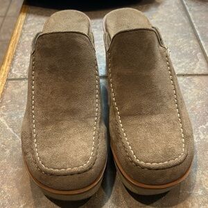 Pierre Dumas Camel Suede Clogs size 10